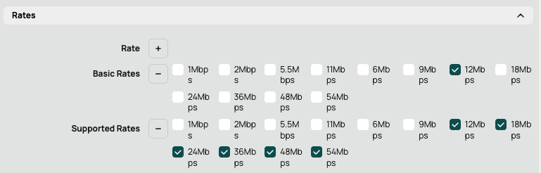 Picture of Rate Configuration